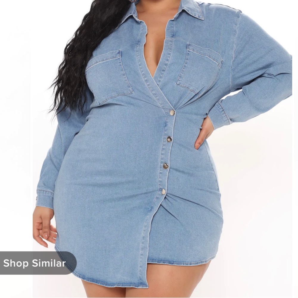 New fashion nova denim mini dress size 1X